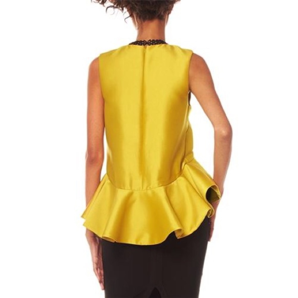 ❗️CLOSING SALE❗️ Mustard Ruffle Sleeveless Top - Picture 3 of 3